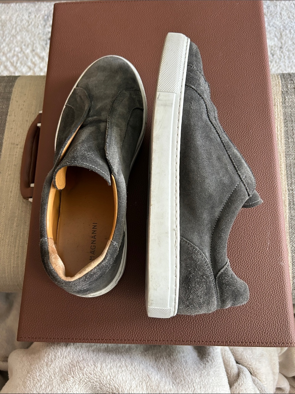 Magnanni Gray Suede Slip-On Sneakers - Picture 4 of 4